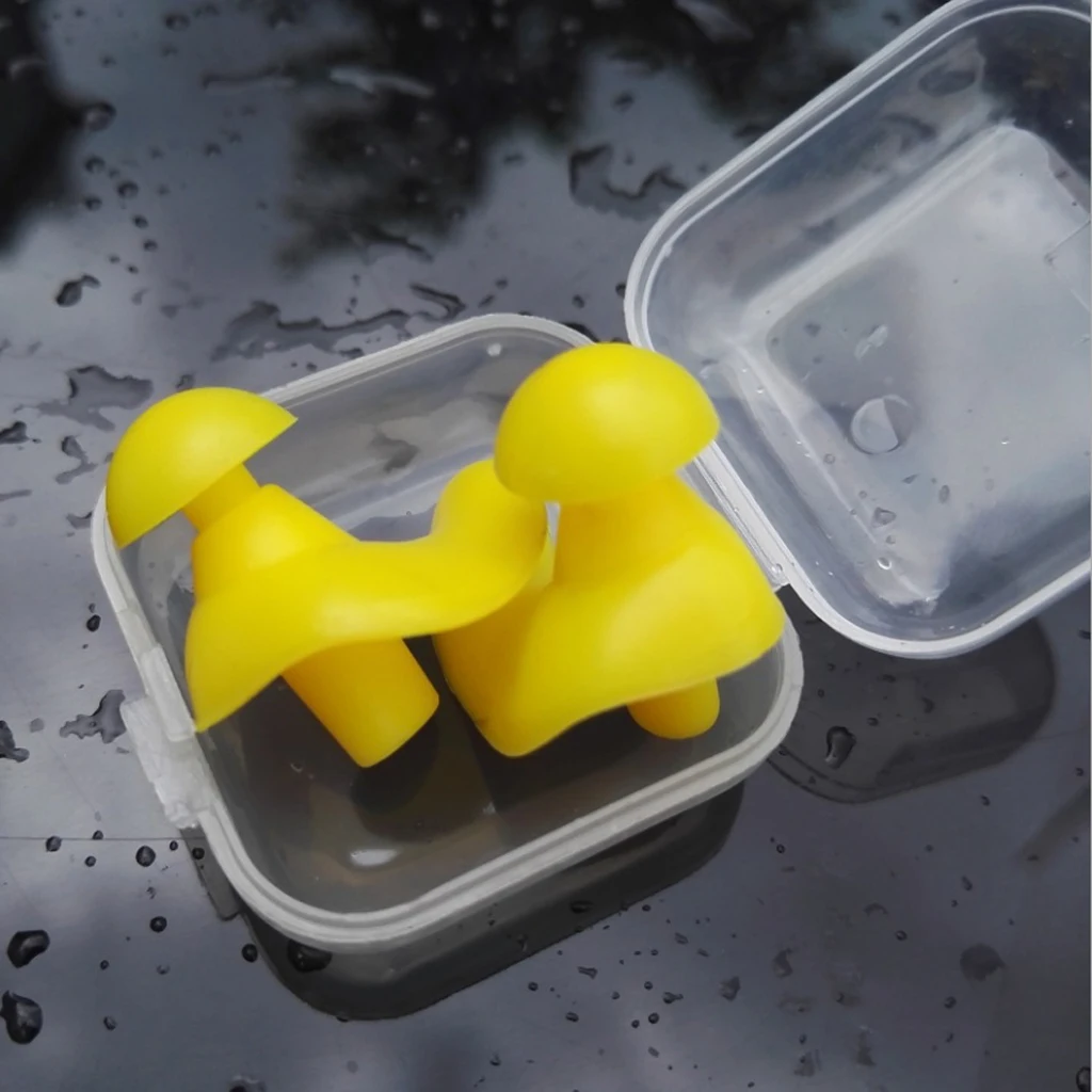 1 Pair Soft Silicone Earplugs Flexible Ear Plugs Swimming Bathing Waterproof Dust-Proof Earplugs Water Sports Diving Accessories