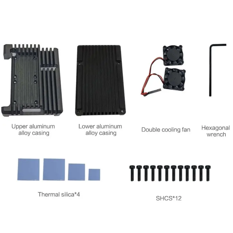 Aluminum Alloy Radiator Protective Case Metal Cooling Shell For Raspberry Pi 3 Model B B 2B 5