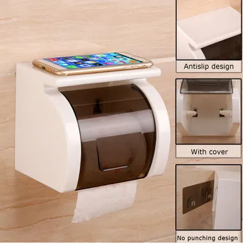 

Toilet Paper Holder Waterproof Wall Mounted for Toilet Paper Tray Roll Paper Tube Storage Box Tray Tissue Box Shelf Bathroom