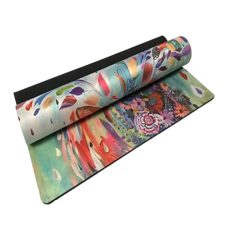 3.5mm rubber yoga mat and art print yoga fitness mat Painted fawn suede rubber mat