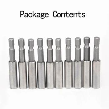 

10pcs Holder Drill Shank Bit Extension 1/4” Precision Hex Exquisite Socket 60mm