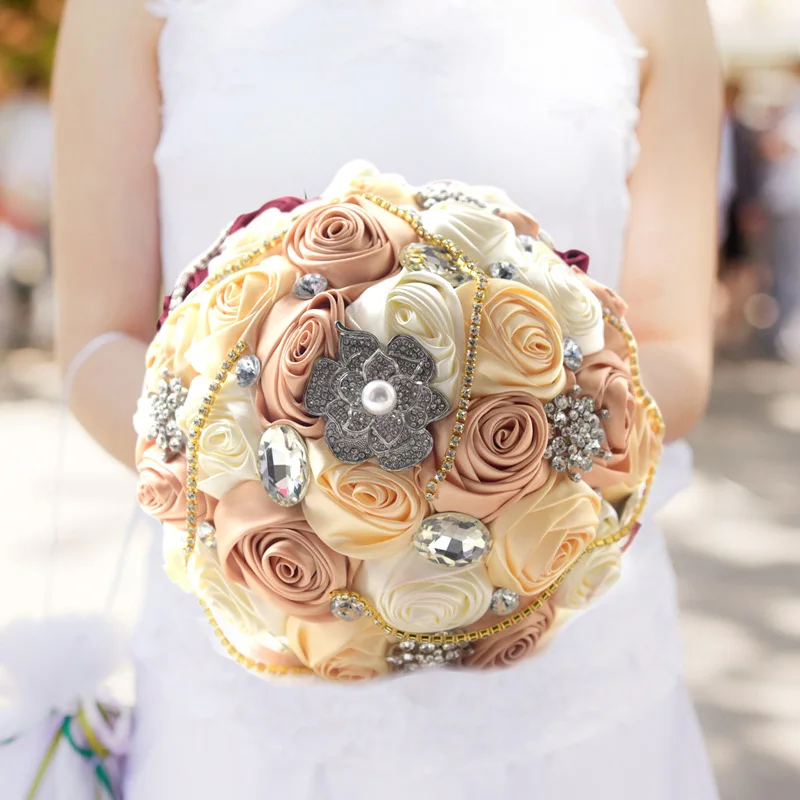 crystal Wedding Bouquet Brooch bouquet wedding accessories Bridesmaid artifical Wedding flowers Bridal Bouquets Holder de noiva
