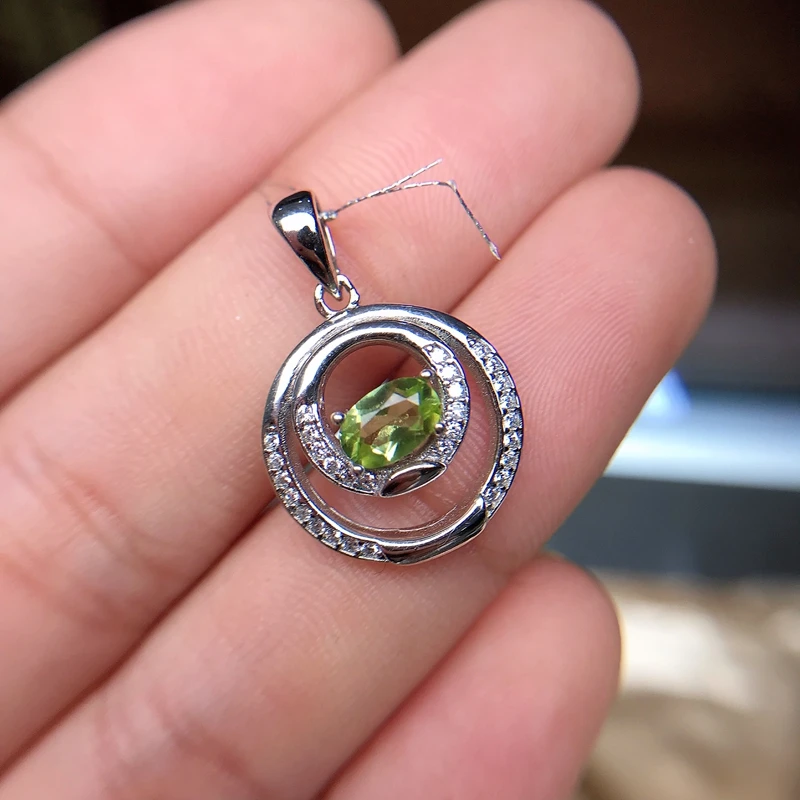 Большое количество новых ожерелья, оливин камень настроения, зеленый драгоценный камень 925 стерлингового серебра пакет, дешевая цена