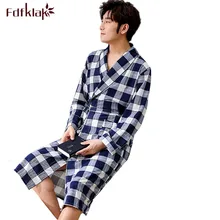 Мужская одежда для сна, халат, хлопковый Халат для мужчин, для отдыха, ночное белье, большие размеры, банный халат, клетчатая осенне-зимняя Домашняя одежда, кимоно hombre