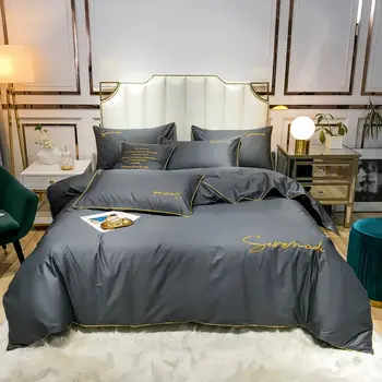 

Luxury Simple Bedding Set With Pillowcase Duvet Cover Sets Bed Sheet Quilt Covers Bedclothes High Quality 4/3pcs 60 Fabric Count