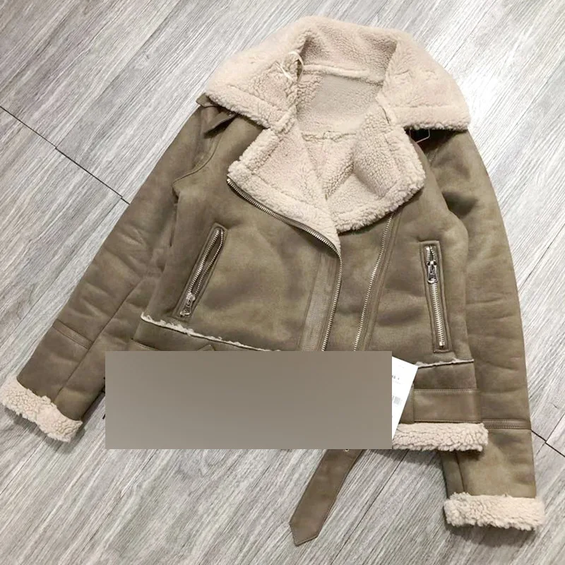 

Yut51 Winter Women's Handsome Locomotive Wind Suede Thick Jacket