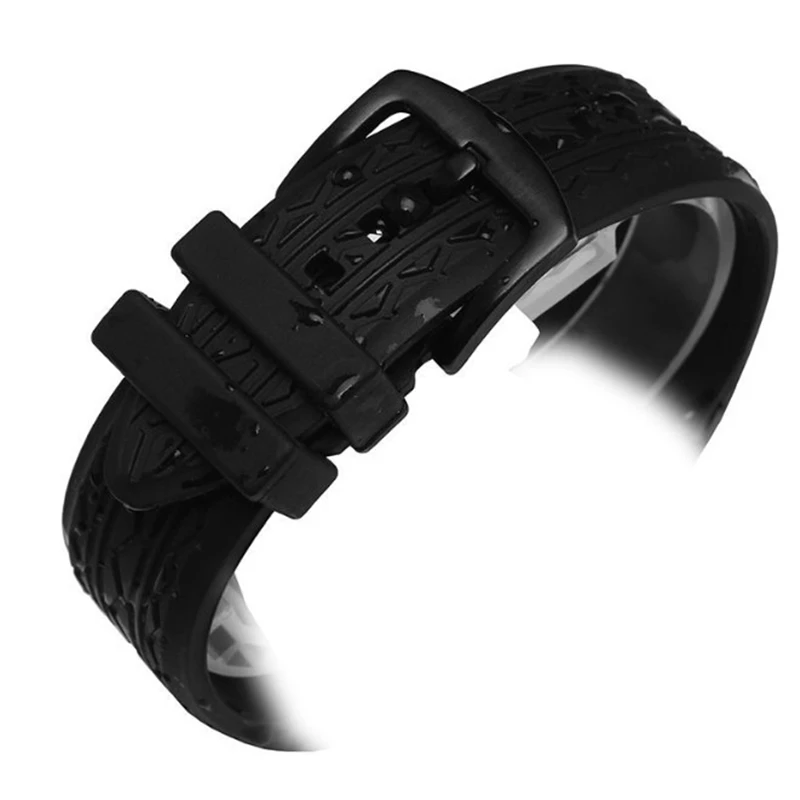 Ponta de alta qualidade 24mm, preto, pulseira de silicone para pulseira, porsche  design p6612, pulseira de relógio, pulseira de substituição