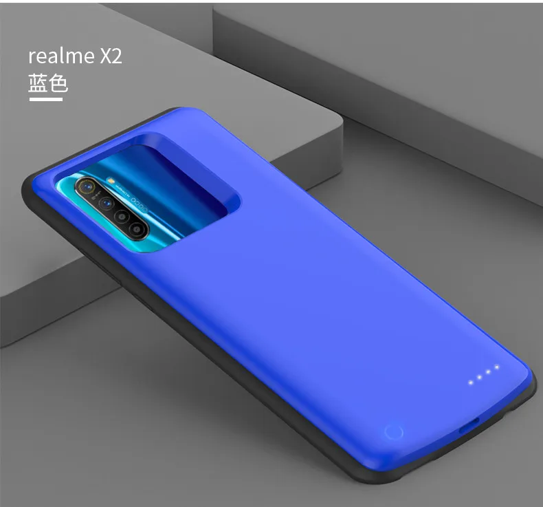 realmex2-blue Чехол для зарядного устройства 6500 мАч для oppo Realme X2 Realme Q Расширенный резервный внешний аккумулятор чехол для аккумулятора для oppo k5 redmi note8 - Цвет: realmex2-blue