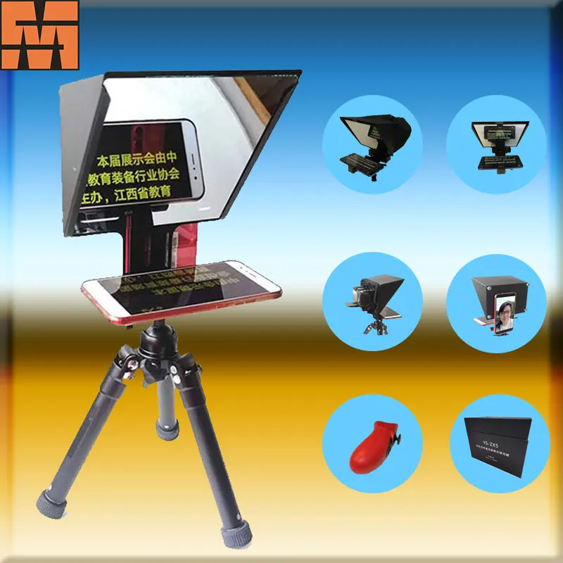 

NEW DESIGN smartphone teleprompter for phone and DSLR camera dual shooting with remoter