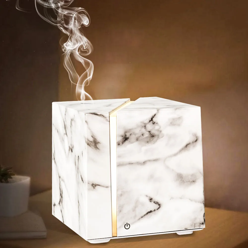 200ml Air Humidifier Marble Grain Ultrasonic Aromatherapy Essential Oil Diffuser LED Light For Home Bedroom