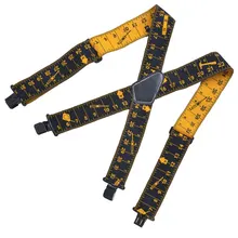 Tool Suspender Adjustable Man'S Braces Elastic Heavy Duty Vintage Outdoor Straps Adult Wide Suspenders 4 Clips Elastic Braces