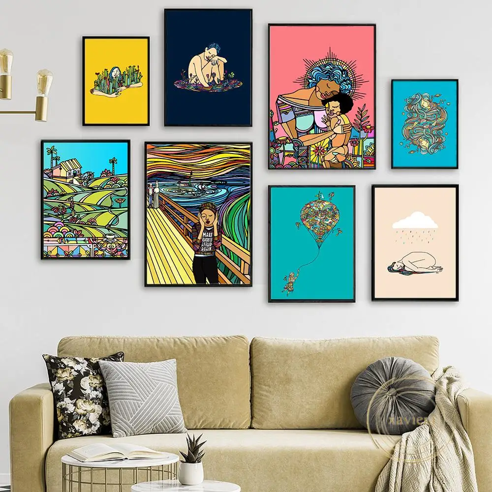 

Abstract Puppet Girl Canvas Painting Kindergarten Wall Art Poster Nordic Modern Cartoon Picture Home Decoration Children's Room