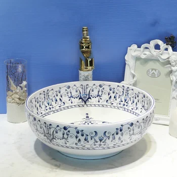 

Washbasin bathroom ceramic countertop washbasin cloakroom hand-painted basin sink retro washbasin LO72148