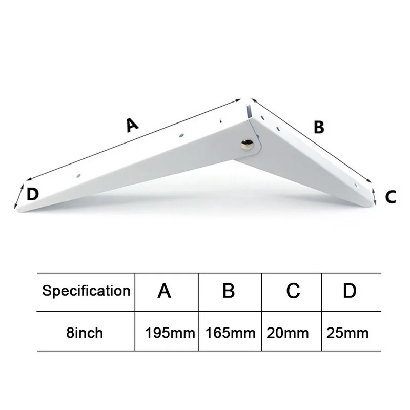 2 шт. белый треугольник складной угловой кронштейн DIY 8-14 дюймов Регулируемый Настенный Прочный подшипник полка Кронштейн домашний стол скамья