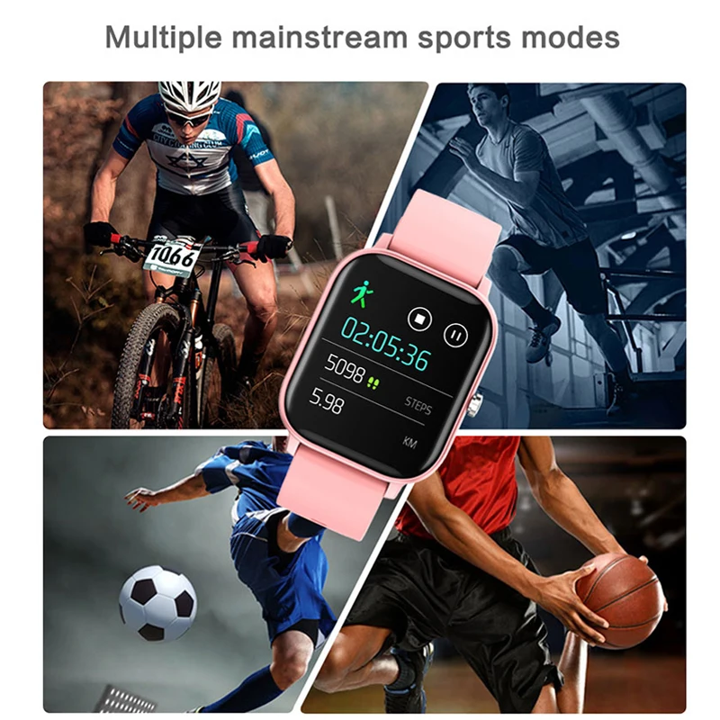 Najtaniej P8 inteligentny zegarek mężczyźni kobiety IP67 wodoodporna opaska monitorująca aktywność fizyczną pulsometr sportowy w pełni dotykowy Smartwatch dla Amazfit Gts Xiaomi