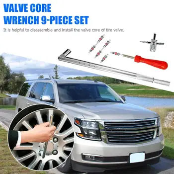 

6pcs Zinc Alloy Valve Cores Core Remover Electroplated Iron Stem Puller Multi-function 4 Way Tool for Car Bike Bicycle