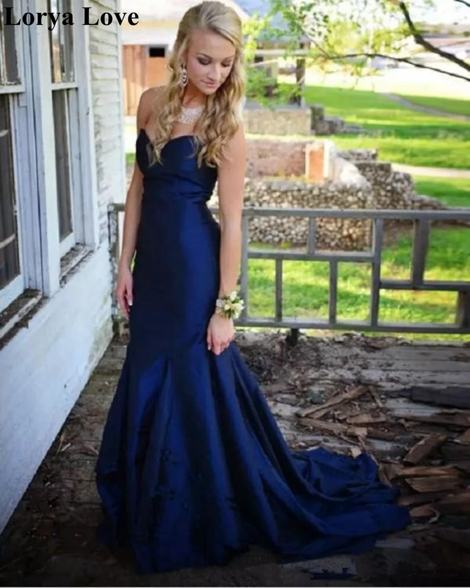 

Sweetheart Neck Navy Blue Evening Dresses Formal Women Party Night 2020 Robe De Soiree Elegant Mermaid Vestidos Long Prom Gowns