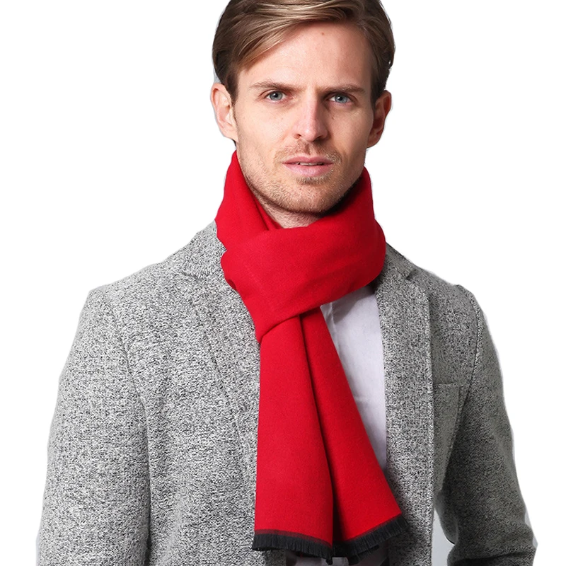 Sciarpa Uomo Autunno Inverno Semplicità Sciarpa Classica e Elegante da Uomo Sciarpe Termica e Morbido Foulard d'Affari Casual Lungo Stola Business 180x30cm