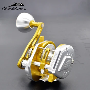 شراءCAMEKOON مستوى الرياح جهاز بكرة اليسار/اليمين المقود 13 + 2Max السحب 35 كجم كامل المعادن سبيكة طبل بكرة المياه المالحة أعماق البحار لعبة الصيد