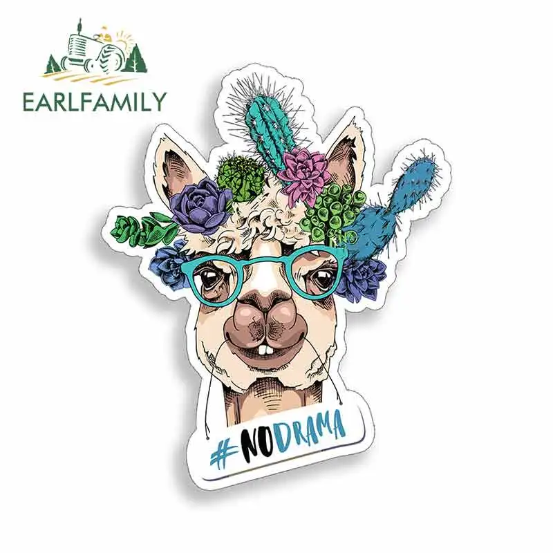 

EARLFAMILY 13cm x 13cm for No Drama Llama Animal Fine Decal Cartoon Oem Vinyl JDM Sign Funny Car Stickers Bumper Truck Graphics