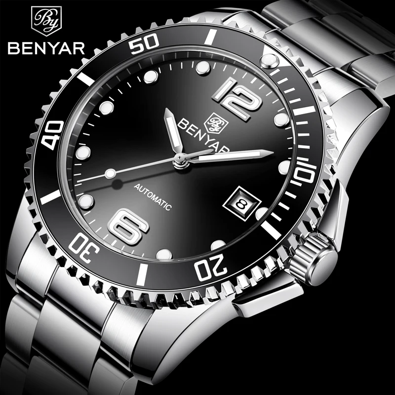 

BENYAR Automatic Watch Men Automatic Mens Watches Top Brand Luxury Business WristWatch Military Clock Men Relogio Masculino 2019