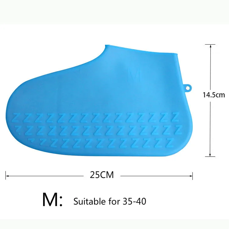 Blue M 25CM Нескользящая Водонепроницаемая непромокаемая пляжная обувь; чехол для дождливой обуви; моющиеся; перерабатываемые; силиконовые; Многоразовые; нескользящие - Цвет: Blue M 25CM