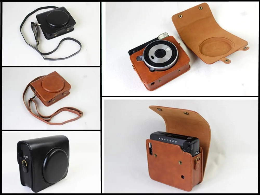 For FUJIFILM Instax SQUARE SQ6 SQ1 Camera Bag Case PU Leather Vintage Shoulder Strap Pouch Protection Carry Cover