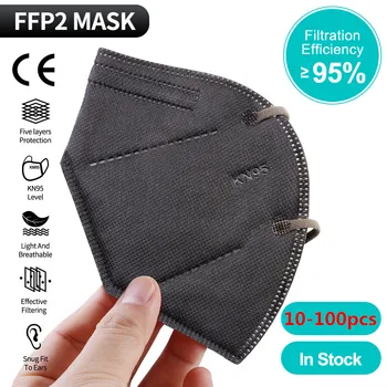 

10-100pcs ffp2 kn95 High Quality Masks Strong Protective Dustproof mask Against Pollution 5 Layers Filter maske Fast Delivery