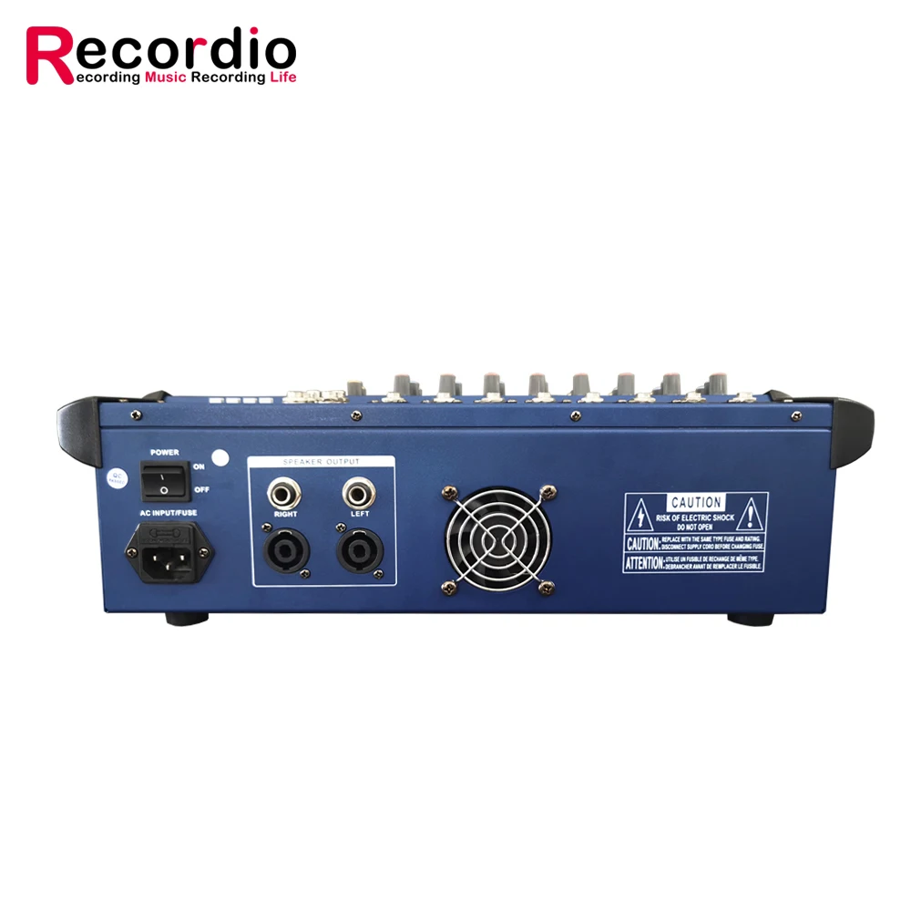 GAX-802D Professional 8 Channel Digital Audio Mixer Console Karaoke Microphone Sound Mixing Amplifier Built-in 48V Phantom Power