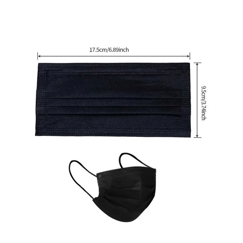 50pcs/bag Disposable Mouth Mask Non-woven Face Mask Anti Dust Mouth Nose Cover Medical Respirators Unisex