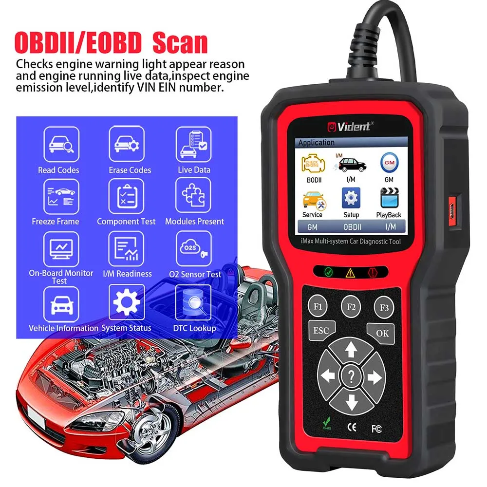 Диагностический инструмент VIDENT iMax4304 для GM/Buick OBD2 поддержка SAS DPF EPB тестирование