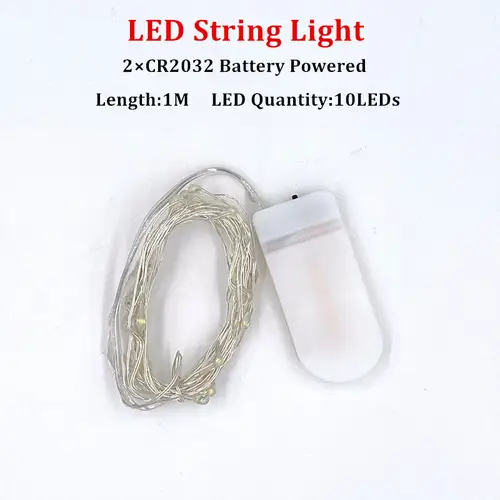Fairy Lights AA Battery Powered 1M 10 2M 20 3M 30 5M 50 10M 100Leds Silver Led Copper Wire String Light Decorative Fairy Lights - Image 7