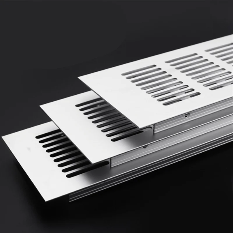 Uxcell 4pcs Aluminum Alloy Ventilation Grilles - 8.86x1.97 Inch Rectangle Air Vent Cover For Cabinet, Wardrobe - View #8