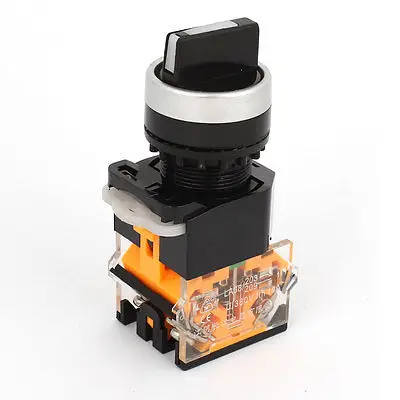 

Panel Mounted DPST 2P NO+NC Rotary Selector Self-locking Switch 380V 10A