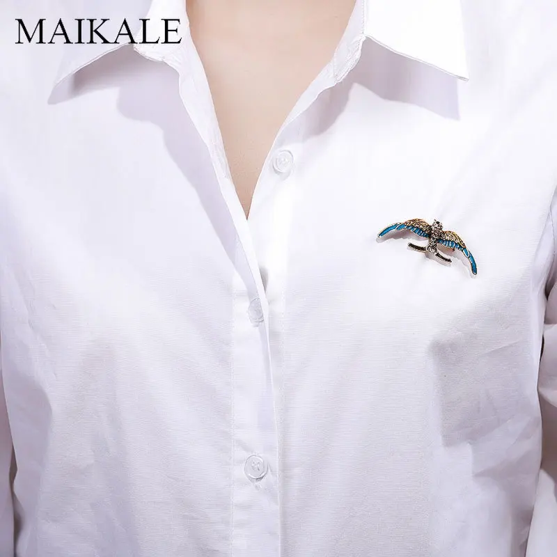 Женская/Детская брошь в форме орла MAIKALE эмалированная птицы тканевая шаль