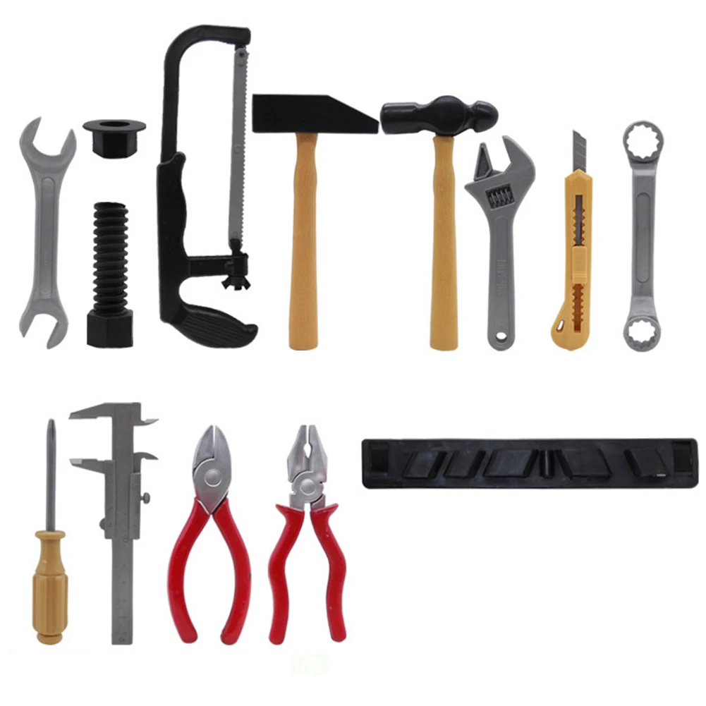 14Pcs Simulation Wrench Pliers Saw Hammer Repair Tool Set DIY Kids Puzzle Toys Kids Educational Toys for Children Gift
