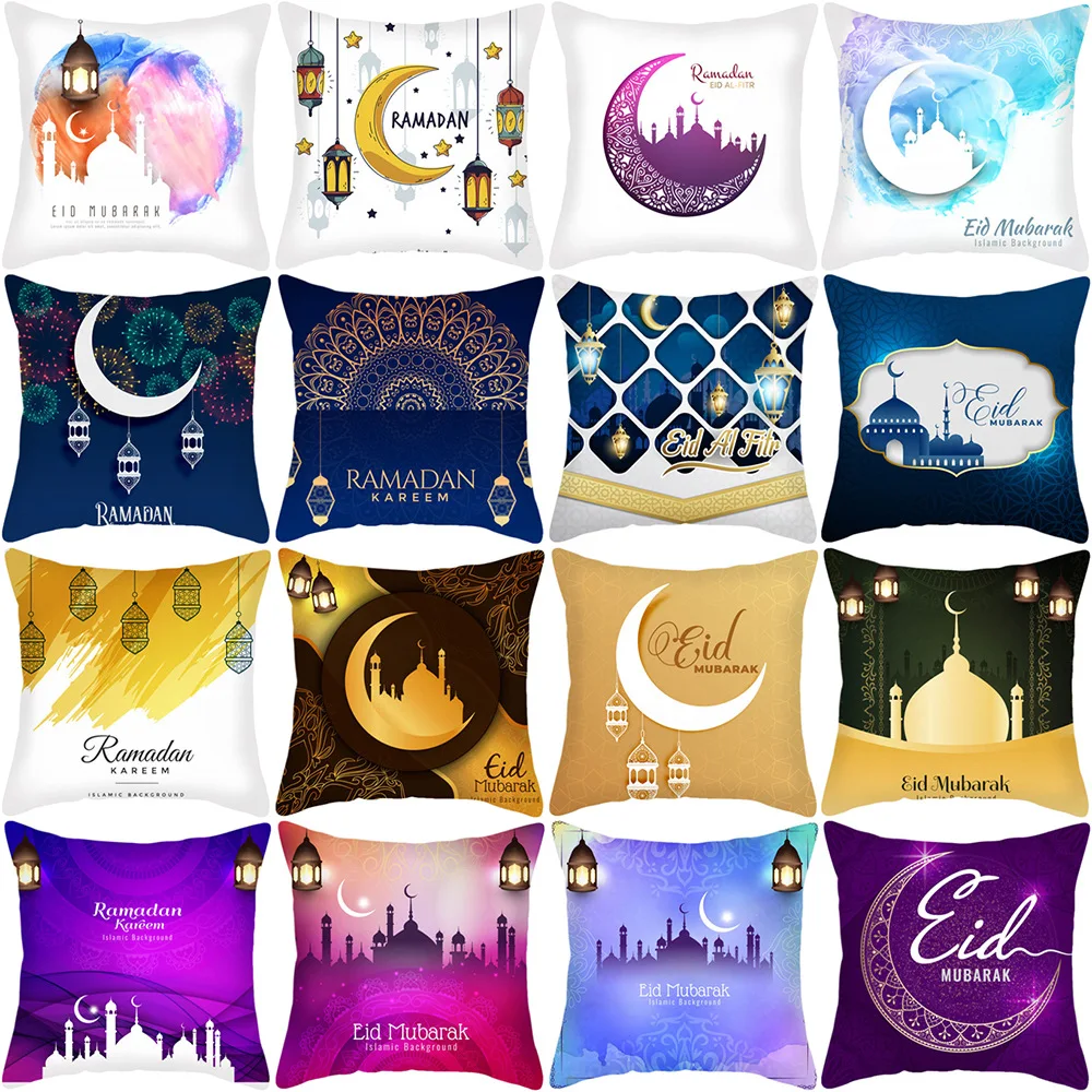 

Eid Mubarak чехол для подушки рисунок звезды луны Подушка Рамадан печать диванная Подушка Чехол для подушки без подушки