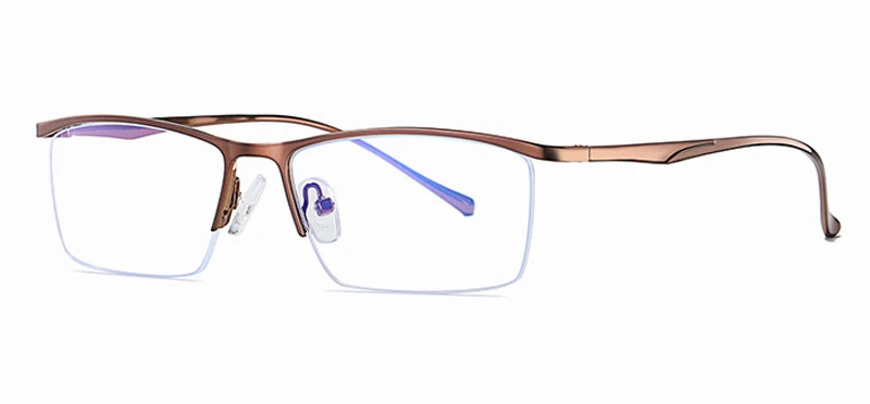 brown with clear Peekaboo Компьютерная Защита глаз очки светло-голубые полуобода мужские оптические оправы очки мужские металлические полуоправы - Цвет оправы: brown with clear