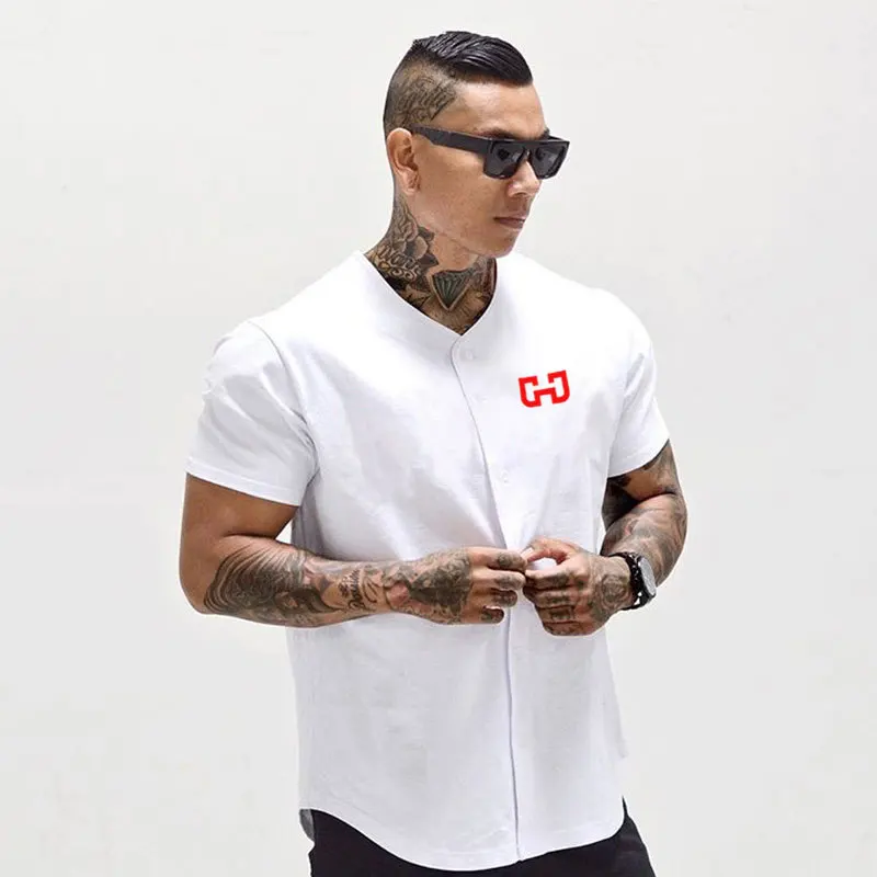 Mens T-shirts Casual Loose Gyms Clothing Men T-shirts Fitness Bodybuilding  Muscle T Shirt Mens Cotton Casual T-shirts Summer