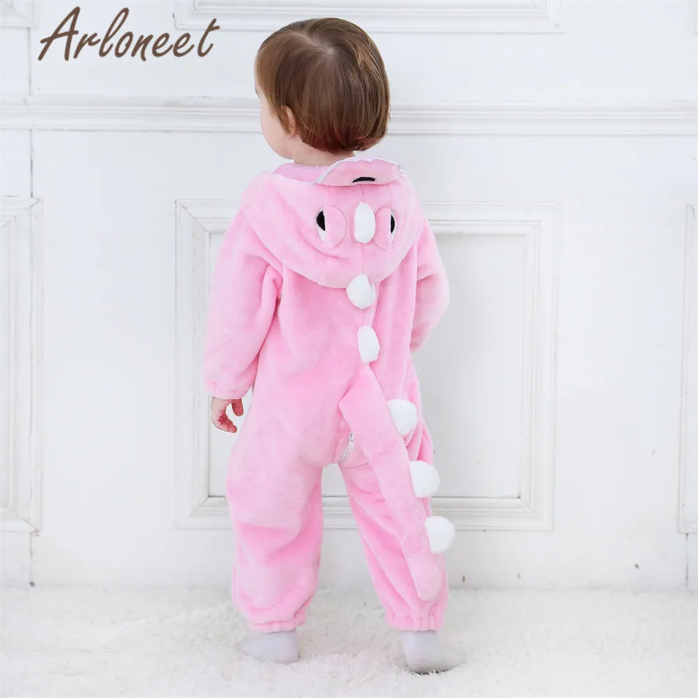 ARLONEET/пальто с героями мультфильмов; зимнее пальто для новорожденных девочек; комбинезон; милый комбинезон с динозаврами; Верхняя одежда с капюшоном; хлопковое Детское пальто; Пижама для мальчиков