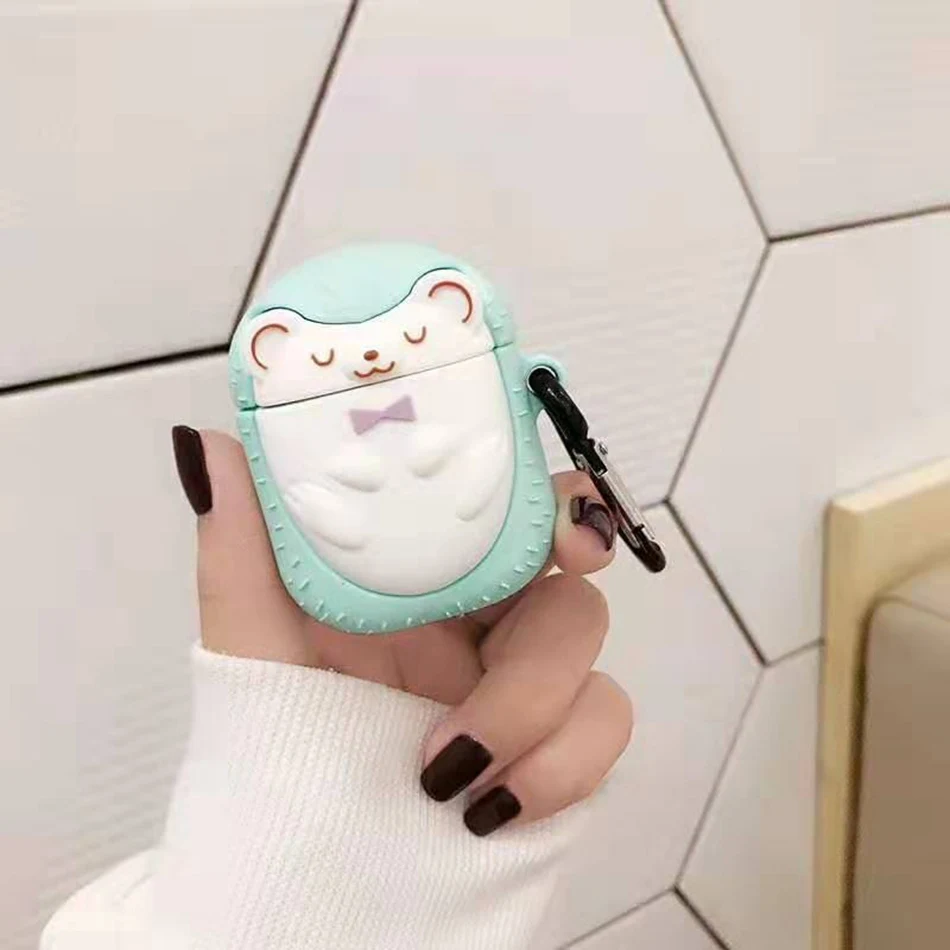 Для AirPods чехол 3D Классический мультфильм Животные вкусные пирожные чехол для Airpods 2/i10/i11 TWS Защитная крышка с крючок карабина - Цвет: A14