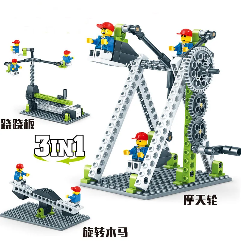 1 block toy 3 play methods assemble teaching machine group manual block children's educational toy