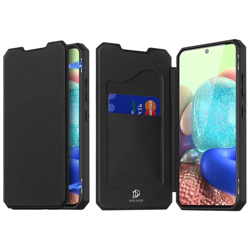 Для Samsung Galaxy A71 5G чехол DUX DUCIS SKIN X Магнитный откидной кожаный + ТПУ полноразмерный