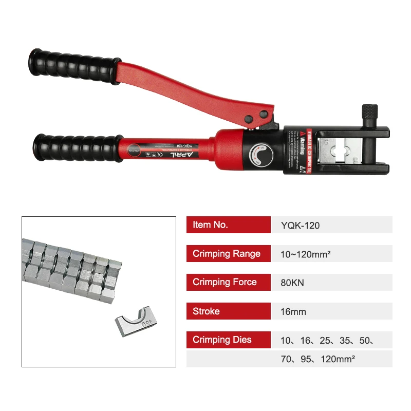 Гидравлический обжимной инструмент гидравлические обжимные плоскогубцы Гидравлические Обжимные Щипцы YQK-120 диапазон 10-120мм2 гидравлический плоскогубцы