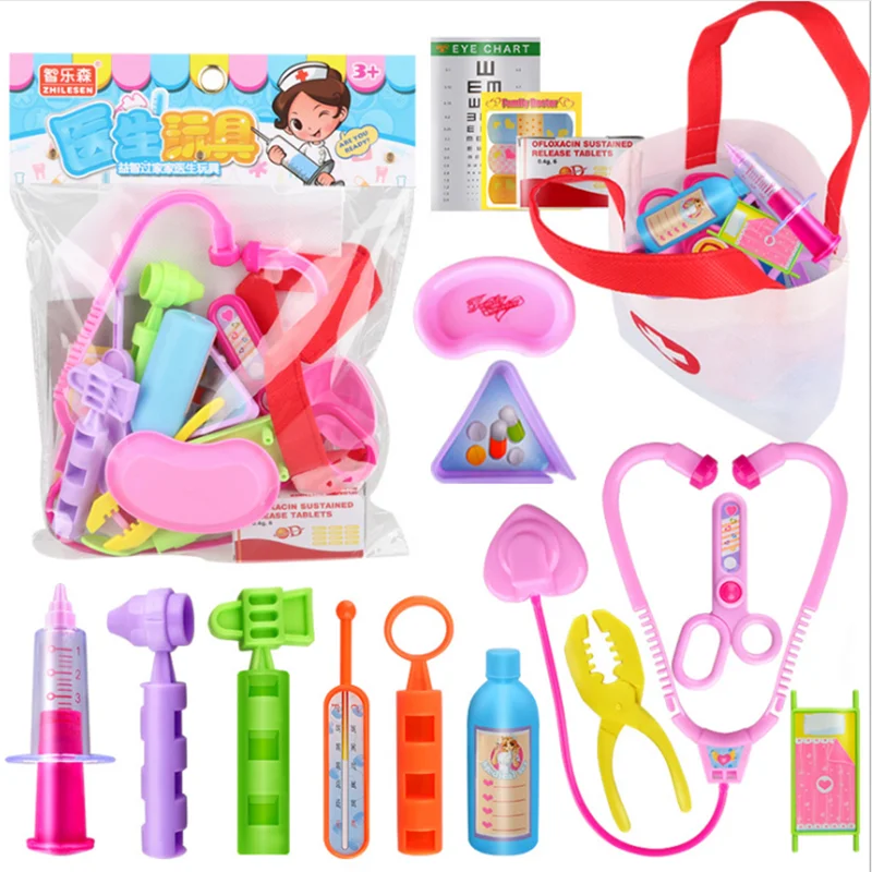 16PCS 16 шт. детский игровой Дом головоломка доктор игрушка набор мальчик девочка Моделирование доктор ролевые игры Доктор игра - Цвет: 16PCS