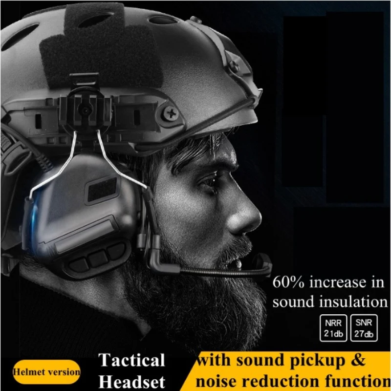 

Tactical Headsets Sound Pickup Noise Reduction Military Shooting Headset CS Wargame Helmet Headset Hunting Protective Headphone