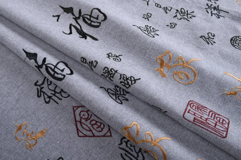 Современные китайские классические фу Zi из хлопковых нитей вышивка затенение шторы в простом стиле для гостиной Обеденная Спальня