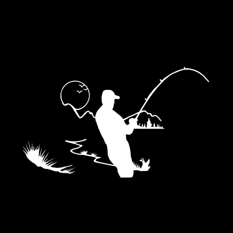 

Car Sticker Outdoor Fishing Decorative Car Sticker PVC Silhouette High Quality Figure 14.9* 8.9cm