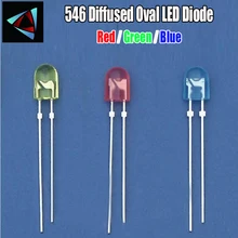 50 шт. DIP красный зеленый синий 546 рассеянный овальный светодиодный светильник светодиод лампы через отверстие лампы электронные компоненты