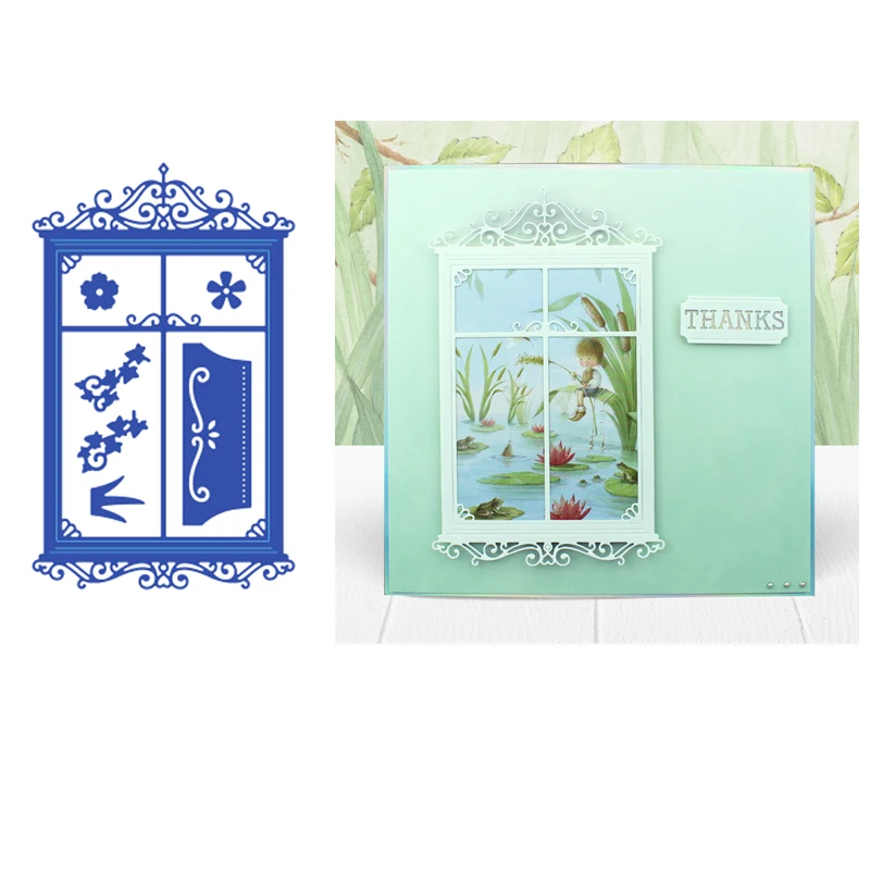 7 шт./компл. новый декоративный металлический трафарет с окошком для рукоделия